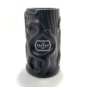 Kraken Rum Ceramic Cocktail Tiki Glass | Octopus Black Satin Mug Barware